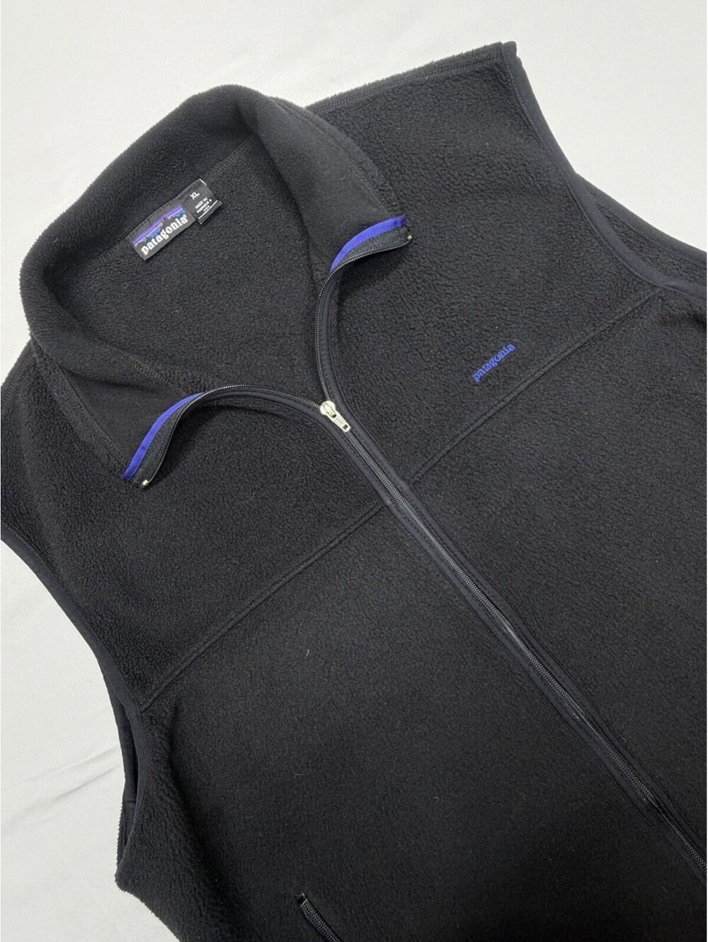 Patagonia Synchilla Fleece Vest Men’s XL Black Full Zip Made In USA Vintage 90’s